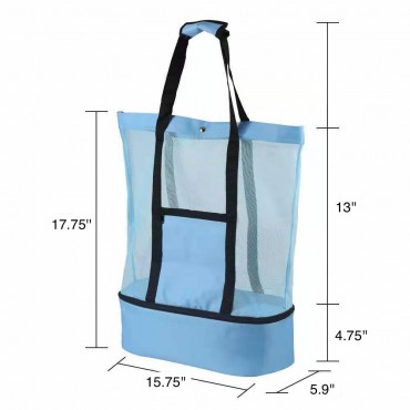 Mesh Beach Tote Bag with Detachable Insulated Cooler