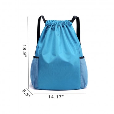 Drawstring backpack water resistant string bag