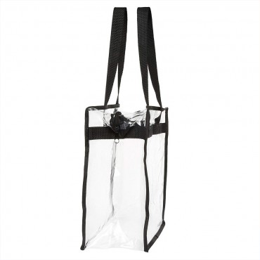 Clear zip top box tote