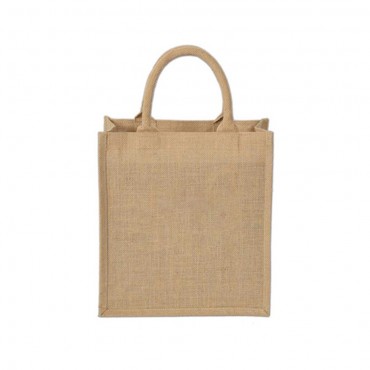 Laminated jute tote bag
