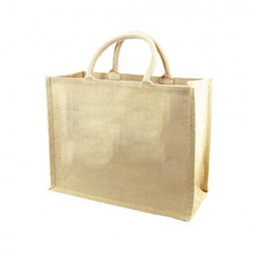 Laminated jute tote bag
