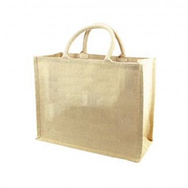 Laminated jute tote bag