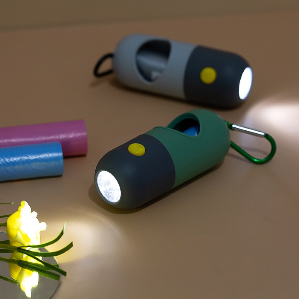 LED Flashlight Dog Poop Bag Dispenser